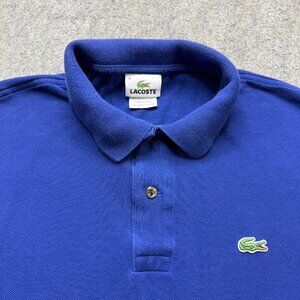 Lacoste Polo Shirt Men M FR4 Royal Blue Regular Solid Pique 46"x24"